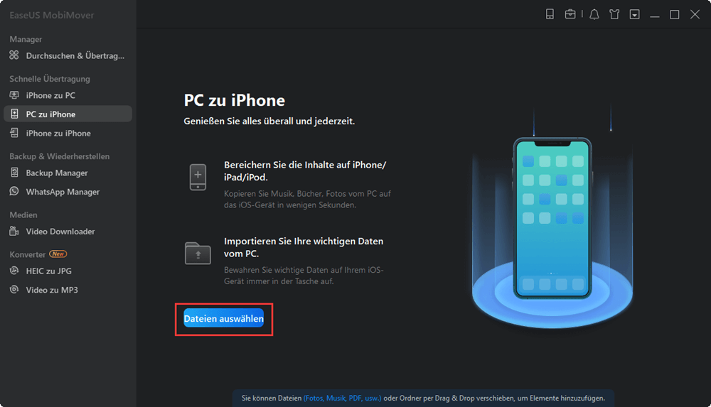 So übertragen Sie Fotos vom PC auf das iPad – Schritt 1